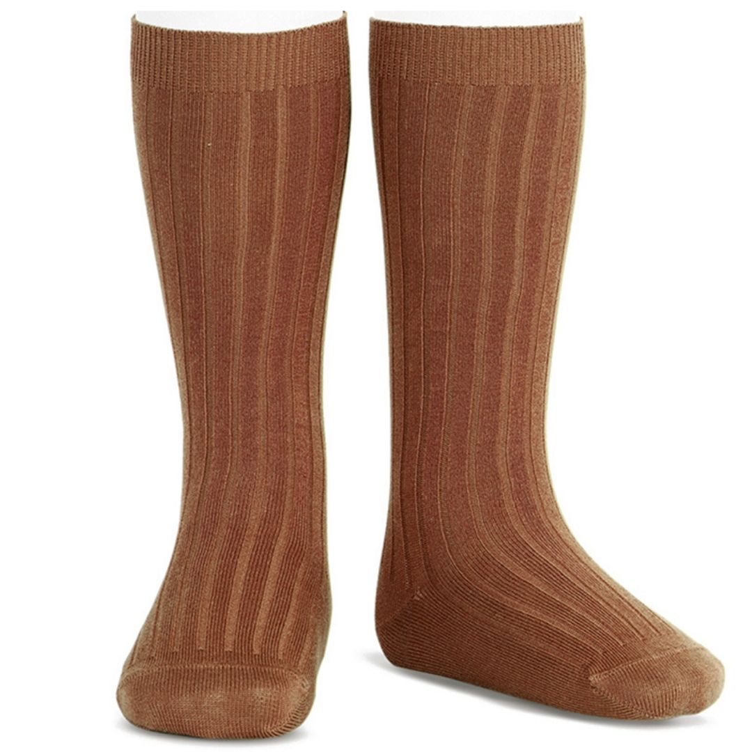 CONDOR SOCKS Ribbed Knee High Socks Rust Tiddlers Kids