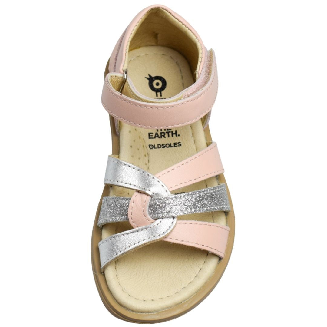 Old Soles Tri Style Pink Sandals for girls overhead view