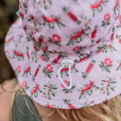 Close up of Banksia Sun Hat for girls by Acorn Kids