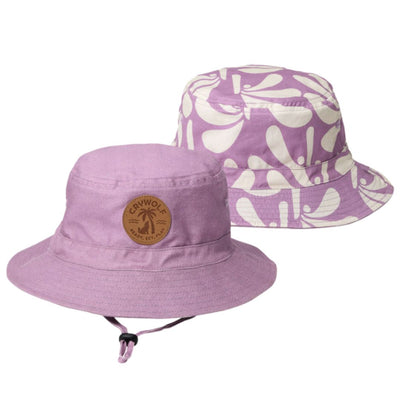 CRYWOLF LILAC PALMS Kids Reversible Bucket Hat