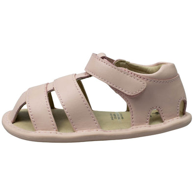 Old Soles Waves Powder Pink leather sandals for toddlers side view