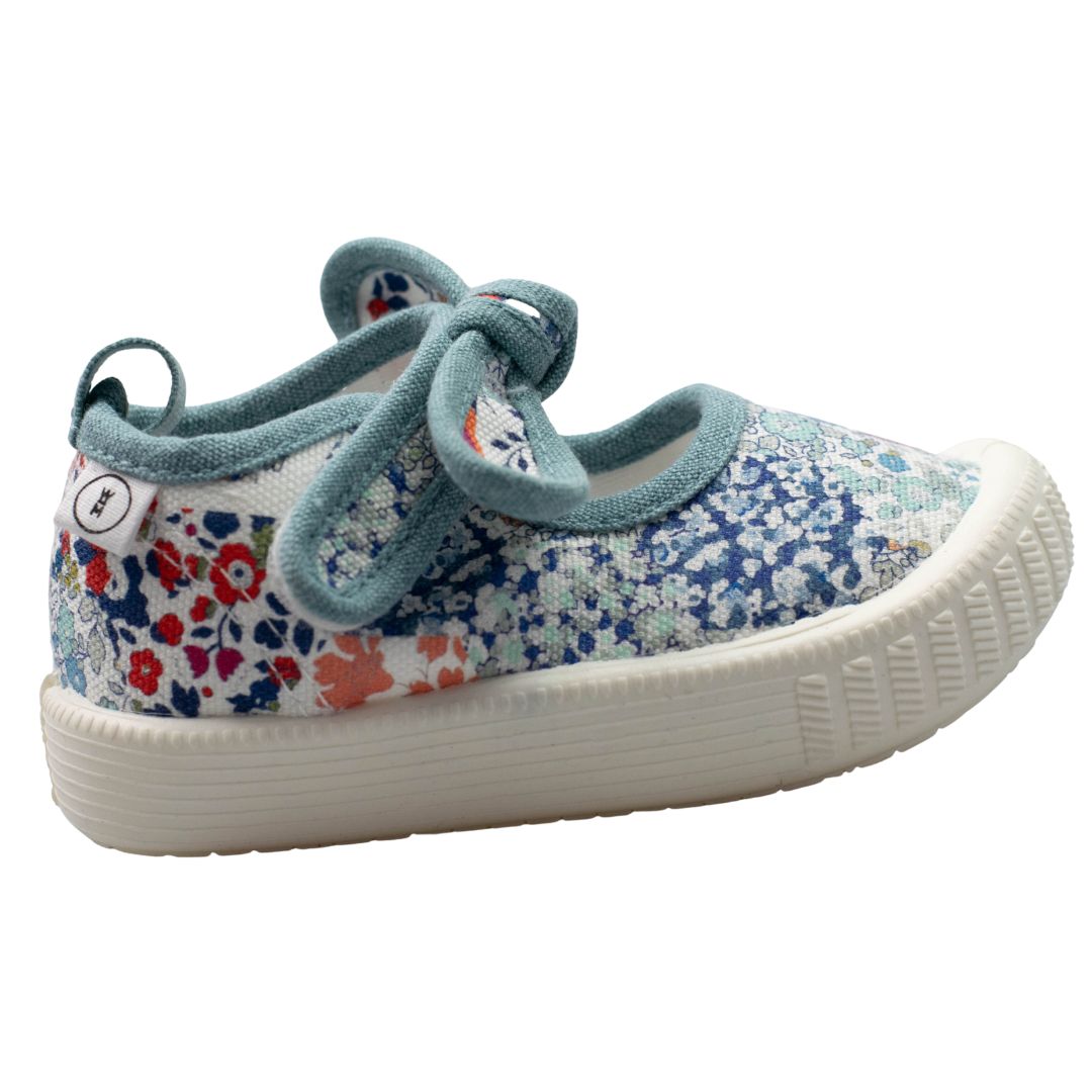 Walnut Melbourne Millie Liberty canvas shoes for girls with a velcro strap