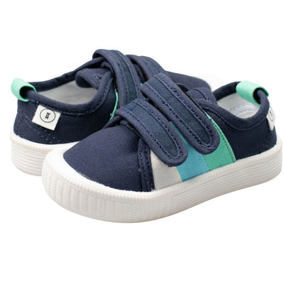 Walnut Melbourne Play Ben Retro Canvas indigo shoe for toddlers and kids