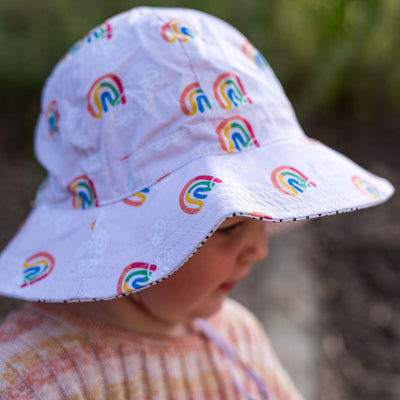 Acorn-Kids-rainbow-girls-sun-hat-toddler-side-view