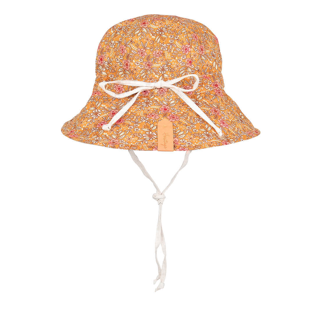 Back view of Bedhead Hats Alice Heritage reversible sunhat for girls
