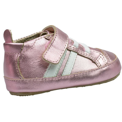Old Soles High Roller pink baby sneakers with Velcro strap