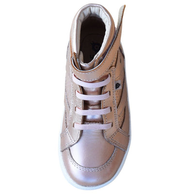 Old Soles The Leader Copper High Top Sneaker for kids overhead view