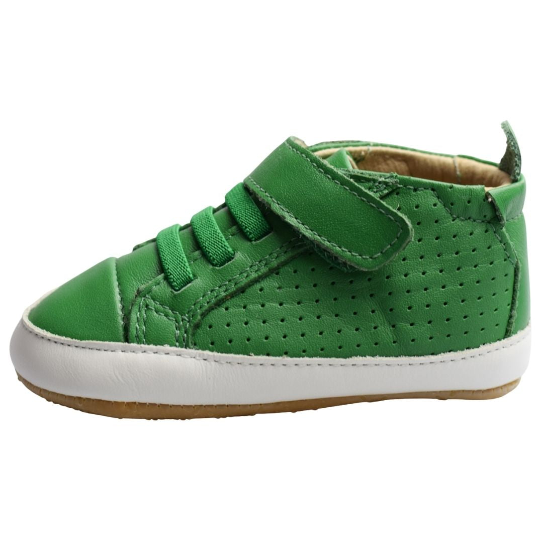 Old-Soles-Cheer-Bambini-Emerald-Green-baby-sneakers-side-view