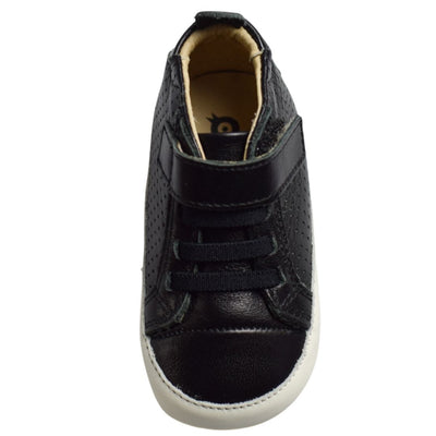 Old Soles Cheer Bambini Nero overhead with faux laces
