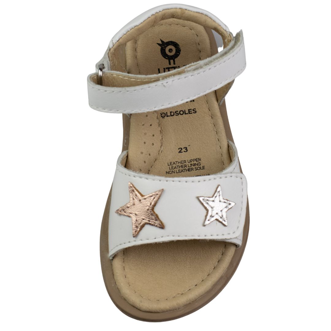 Old-Soles-Dazzle-White-sandals-for-kids-overhead-view