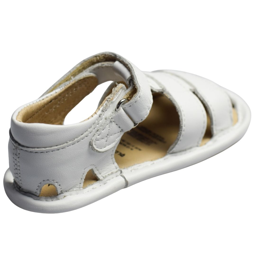 Old Soles Sandy Sandal in white for toddlers with velcro strap