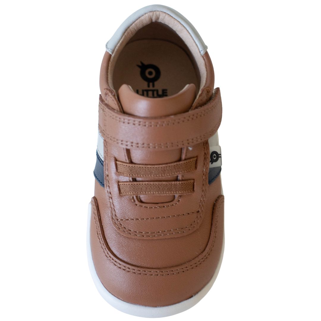 Old Soles Playground sneaker tan overhead view with velcro strap