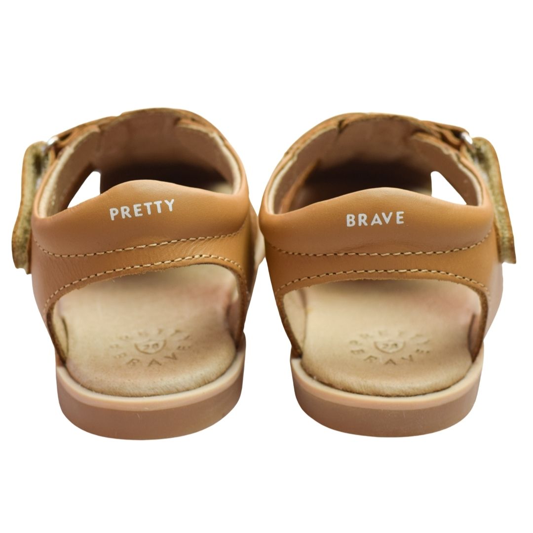 Pretty Brave Frankie sandals with branding