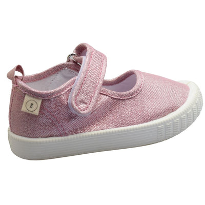 Walnut Melbourne girls canvas shoes with velcro
